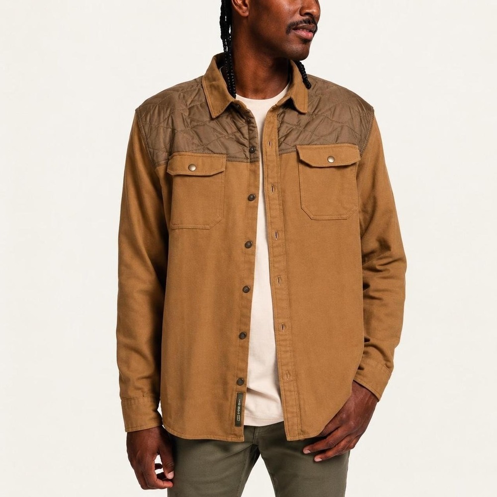Howler Bros Quintana Quilted Flannel Men XXL Tan Teak Gorpcore Rugged Chore Coat